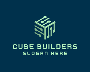 Digital Circuit Cube logo design