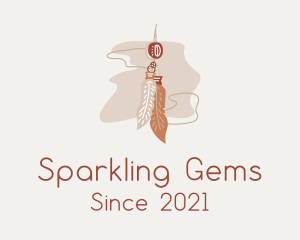 Boho Feather Earring  logo design