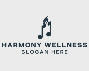 Musical Note Flame logo