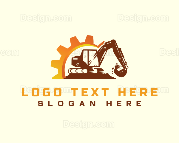 Excavator Backhoe Machinery Logo