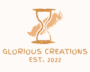 Hourglass Watercolor Paint  logo design