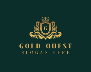 Gold High End Royal Shield logo design