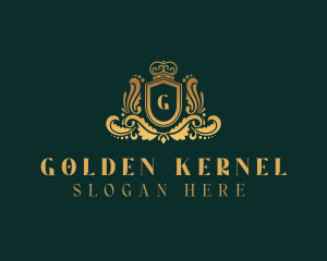 Gold High End Royal Shield logo design