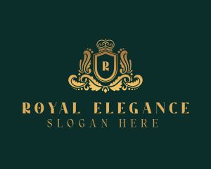 Gold High End Royal Shield logo design