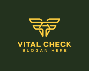 Aviation Wings Letter V logo design