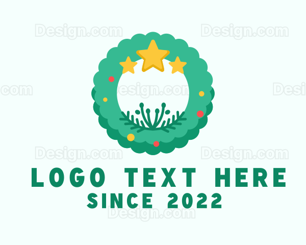 Christmas Wreath Decoration Logo