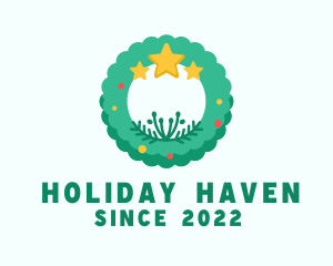 Christmas Wreath Decoration logo design