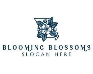 Missouri Hawthorn Blossom logo design