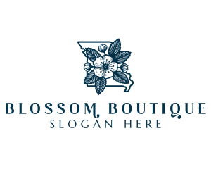 Missouri Hawthorn Blossom logo design