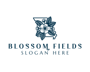 Missouri Hawthorn Blossom logo design