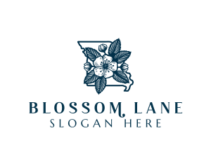 Missouri Hawthorn Blossom logo design