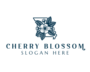 Missouri Hawthorn Blossom logo design