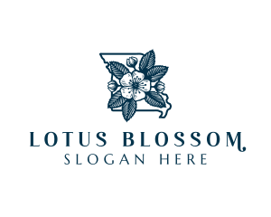 Missouri Hawthorn Blossom logo design