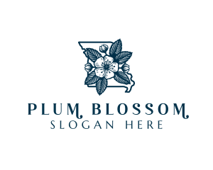 Missouri Hawthorn Blossom logo design