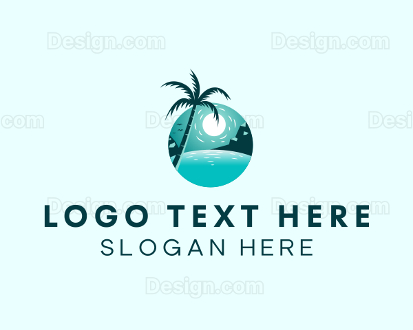 Beach Palm Tree Getaway Logo