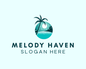 Beach Palm Tree Getaway Logo