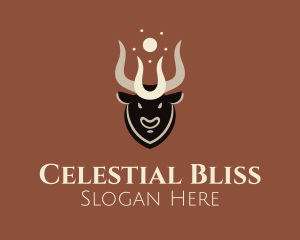 Celestial Taurus Bust logo design