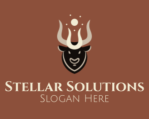 Celestial Taurus Bust logo design