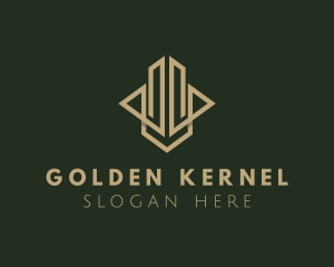 Golden Hotel Skyscraper logo design