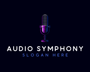 Podcast Microphone Audio logo design