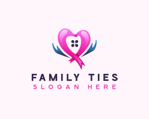 Charity Hand Love Ribbon logo design