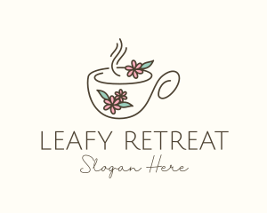 Floral Tea Cup logo design