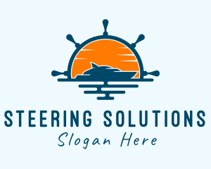 Yacht Steering Wheel logo design