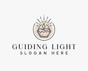 Minimalist Candlelight Spa logo design