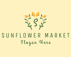 Sunflower Plant Wreath logo