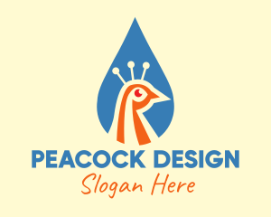 Peacock Head Droplet logo