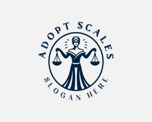 Woman Justice Scale logo design