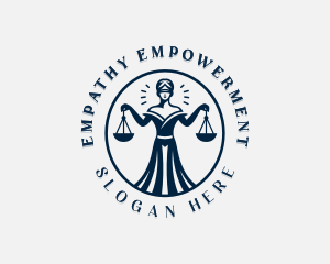 Woman Justice Scale logo design