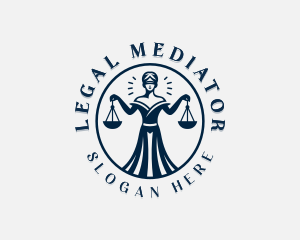 Woman Justice Scale logo design