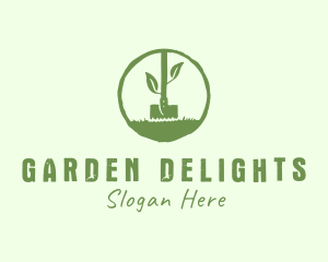 Gardening Shovel Lawn logo design