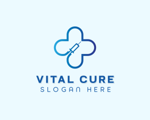 Hospital Vaccination Syringe logo design