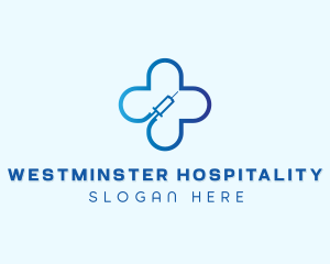 Hospital Vaccination Syringe logo design