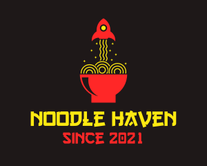 Ramen Rocket Noodles logo design