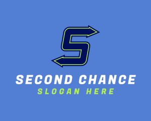 Blue Arrow Letter S logo design