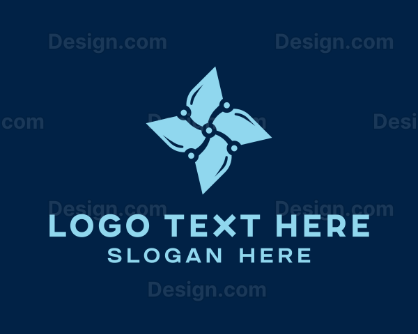 Digital Blue Flower Logo