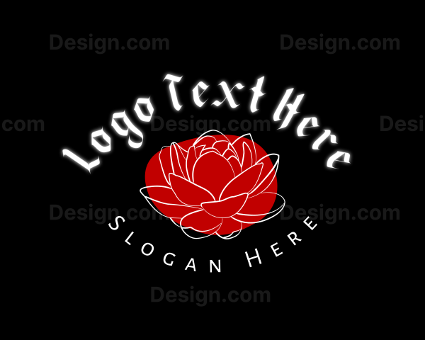 Grunge Flower Tattoo Logo