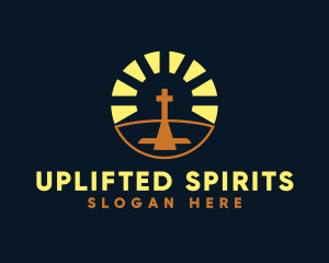 Sunset Crucifix Worship logo design