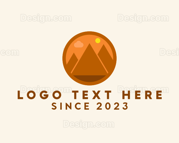 Egyptian Pyramid Desert Logo