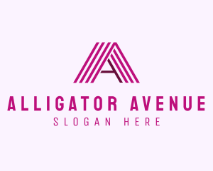 Violet Stripe Letter A logo design