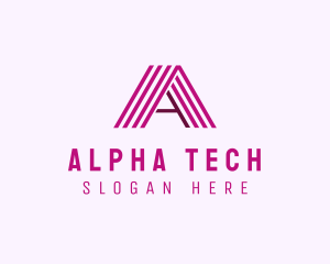 Violet Stripe Letter A logo design