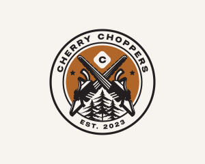 Chainsaw Woods Cutting logo design