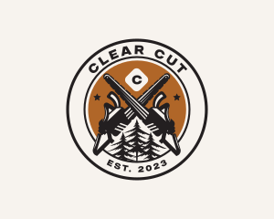 Chainsaw Woods Cutting logo design