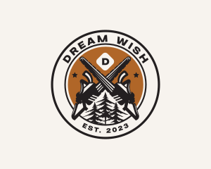 Chainsaw Woods Cutting logo design