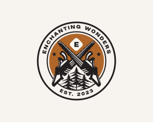 Chainsaw Woods Cutting logo design