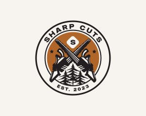 Chainsaw Woods Cutting logo design