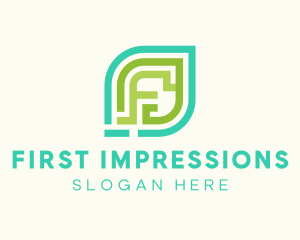 Abstract Leaf Letter F logo design